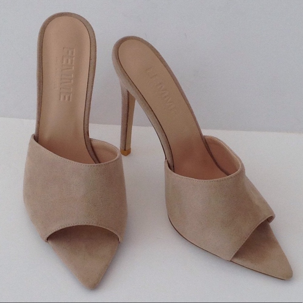 🍃🌹FEMME - Los Angeles 'Latte' Suede Stilettos - Picture 7 of 7